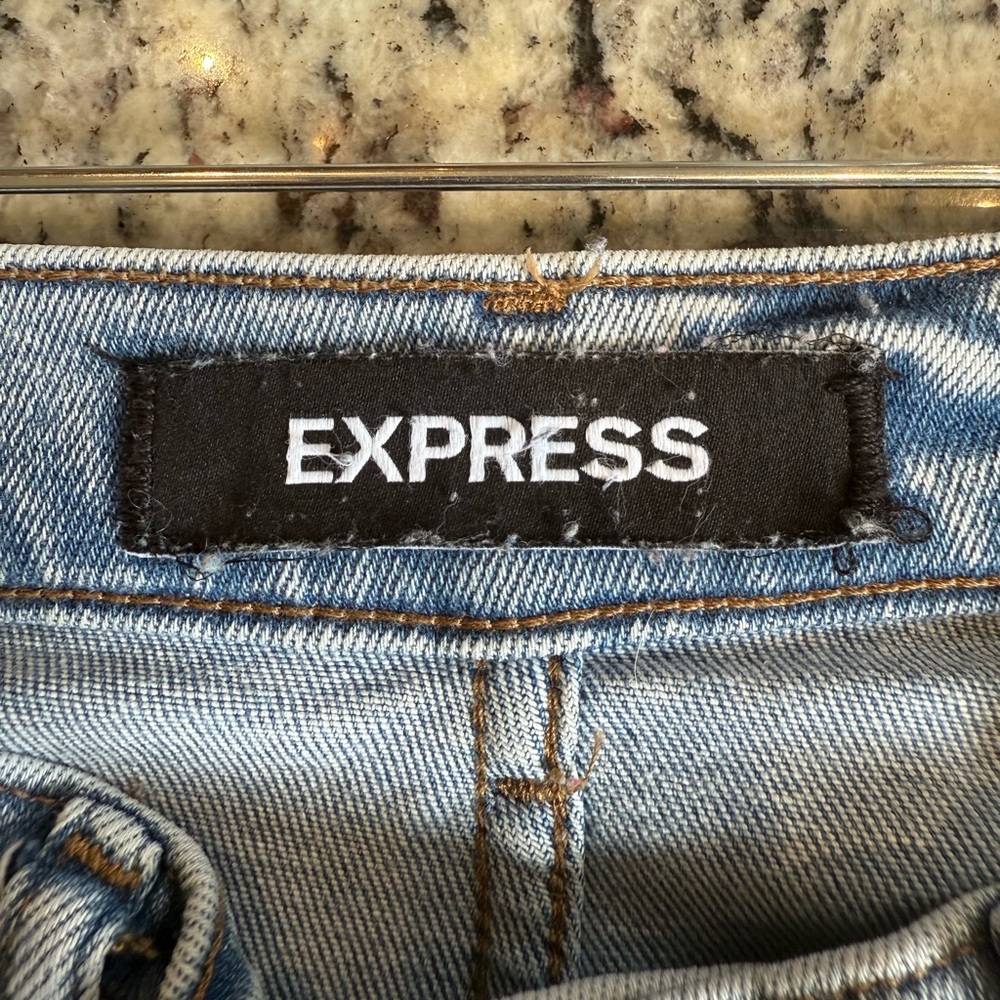 Express Women's Denim Bell Flare High Rise Jeans - Picture 3 of 4